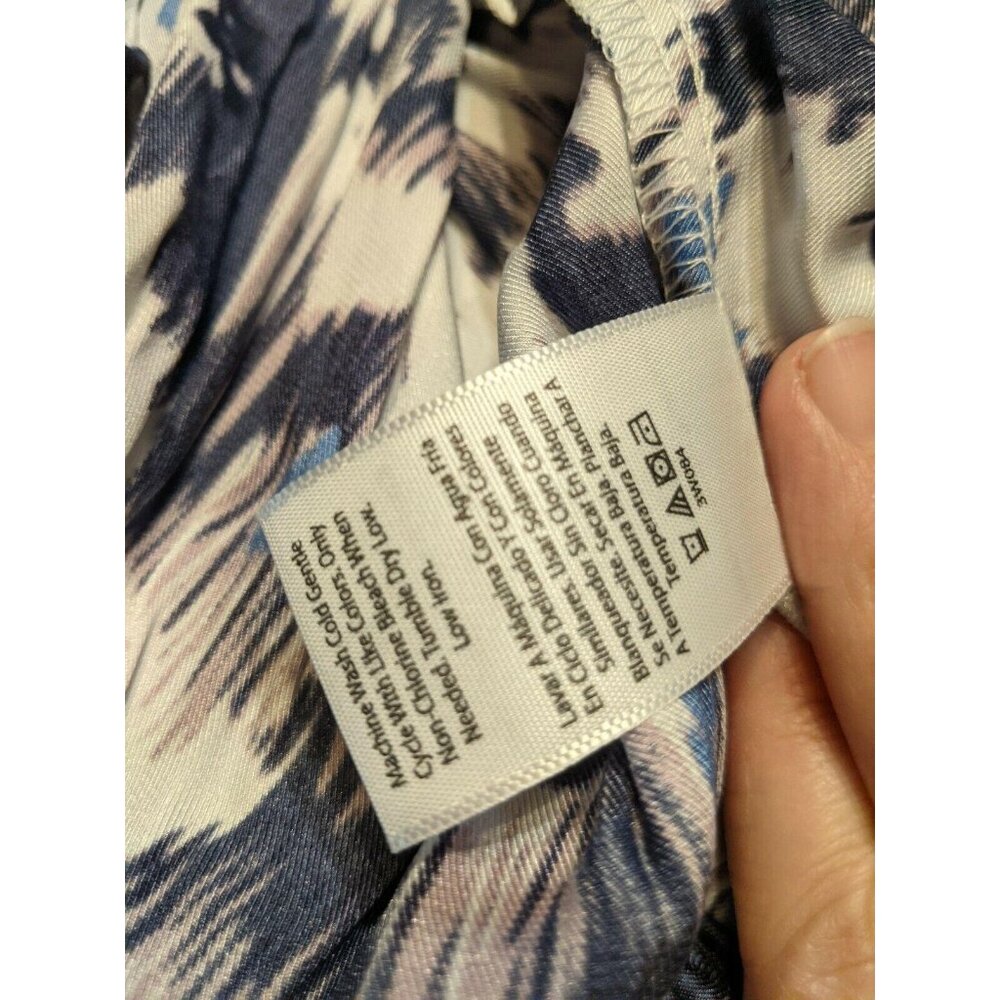 Time & Tru Midi Skirt XL (16-18) Blue Floral Crinkle Womens - Picture 5 of 5